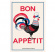 Fransk kkshandduk med tryck, Tupp Bon Appetit