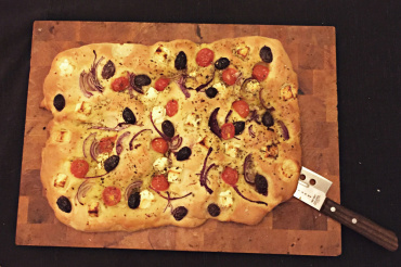 Focaccia med olika smaksättningar