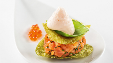 Skum eller espuma på rökt lax