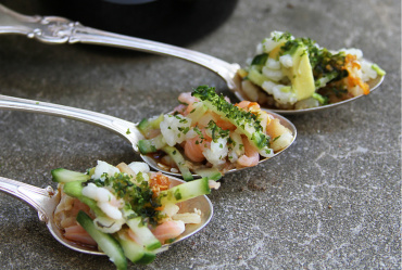 Kanapéer med sushismak