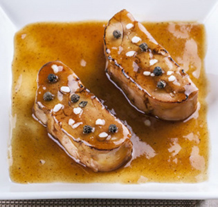 Panstekt gåslever med buljong