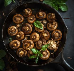 Fyllda Portobello-svampar med quinoa och rostade grönsaker