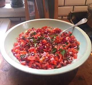 Tomatsallad med granatäpple