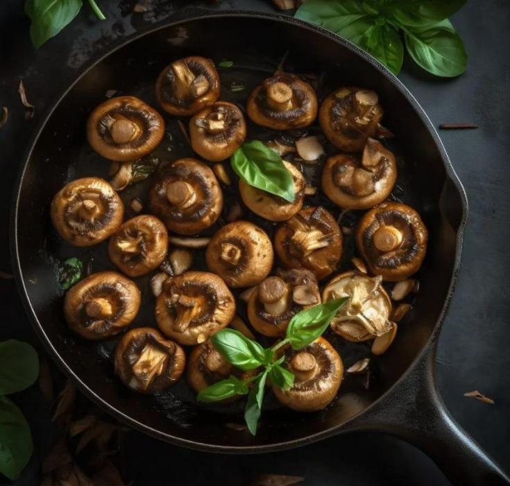 Fyllda Portobello-svampar med quinoa och rostade grnsaker