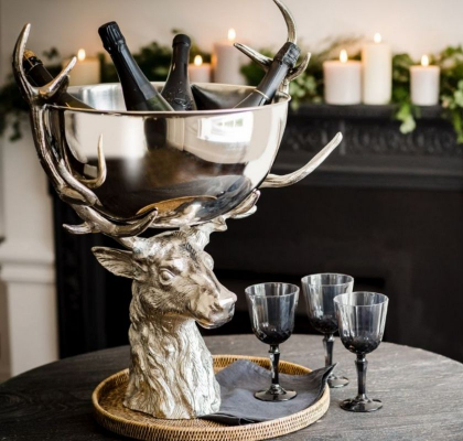 Large Punch Bowl with Stag Stand culinary concepts