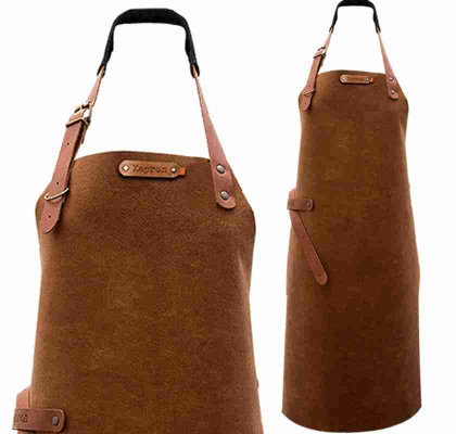 Skinnfrklde handgjort rostbrunt 74 cm i gruppen Tekniker / Grillning & BBQ hos Freakykitchen.se (11590-74)