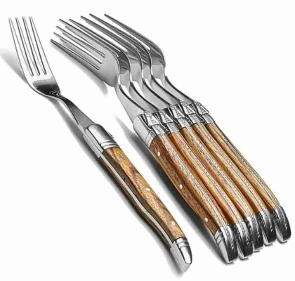 Gafflar med handtag av tr  Laguiole 6st i gruppen Julklappar / Julklappar fr grillmstare hos Freakykitchen.se (12000)