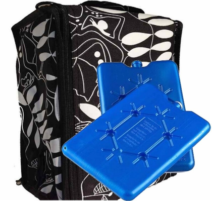 Kylvska fr boxvin svart-vit-mnstrad med 2st kylklampar UTGTT i gruppen Utgngna artiklar hos Freakykitchen.se (12039)