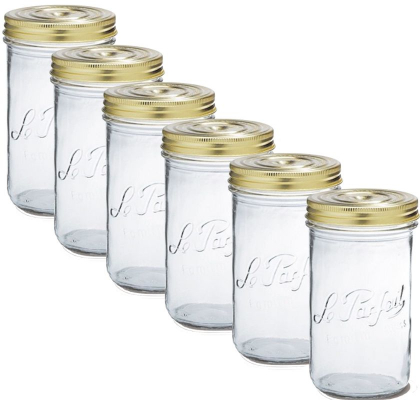 Glasburk med skruvlock 1 liter 6-pack