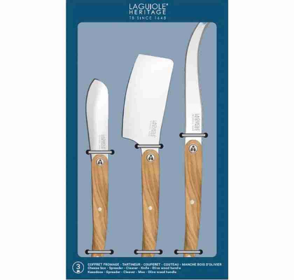 Ostset med 3 ostknivar Laguiole olivträ Ostset med 3 ostknivar Laguiole olivträ