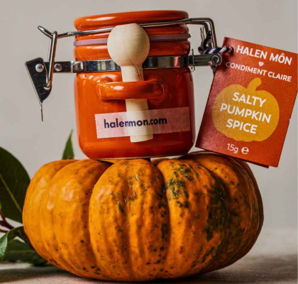 Pumpasalt, Halen Môn Salty Pumpin Spice Halen Môn Salty Pumpin Spice I burk på pumpa