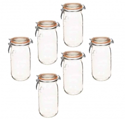 Konserveringsburk med snpplock 1.5l 6-pack Le Parfait 