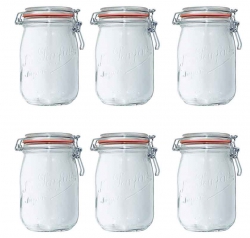 Konserveringsburk med snpplock 1 liter 6-pack Le Parfait