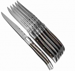Kttknivar med svarta handtag Laguiole 6st