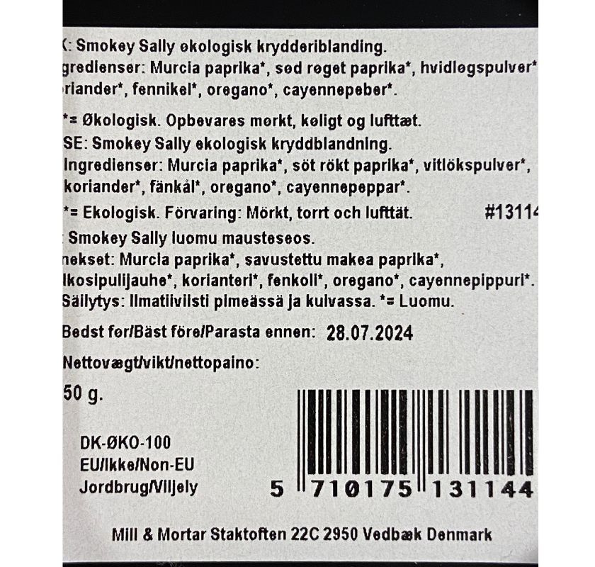 Smokey Sally ekologisk Mill & Mortar