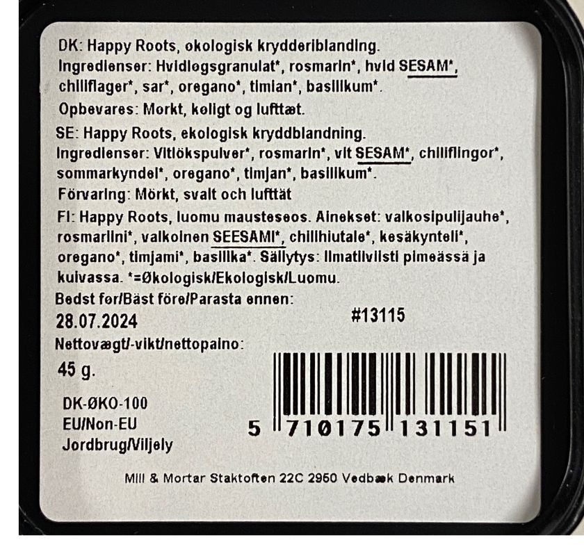 Happy Roots ekologisk Mill & Mortar