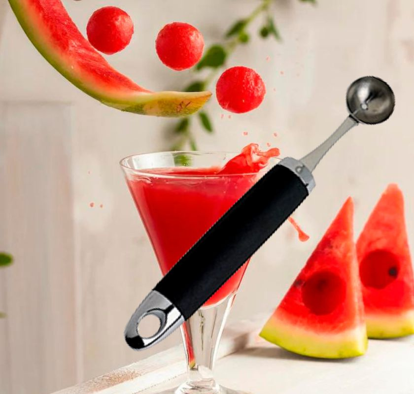 Melonj�rn och r�da melonkulor