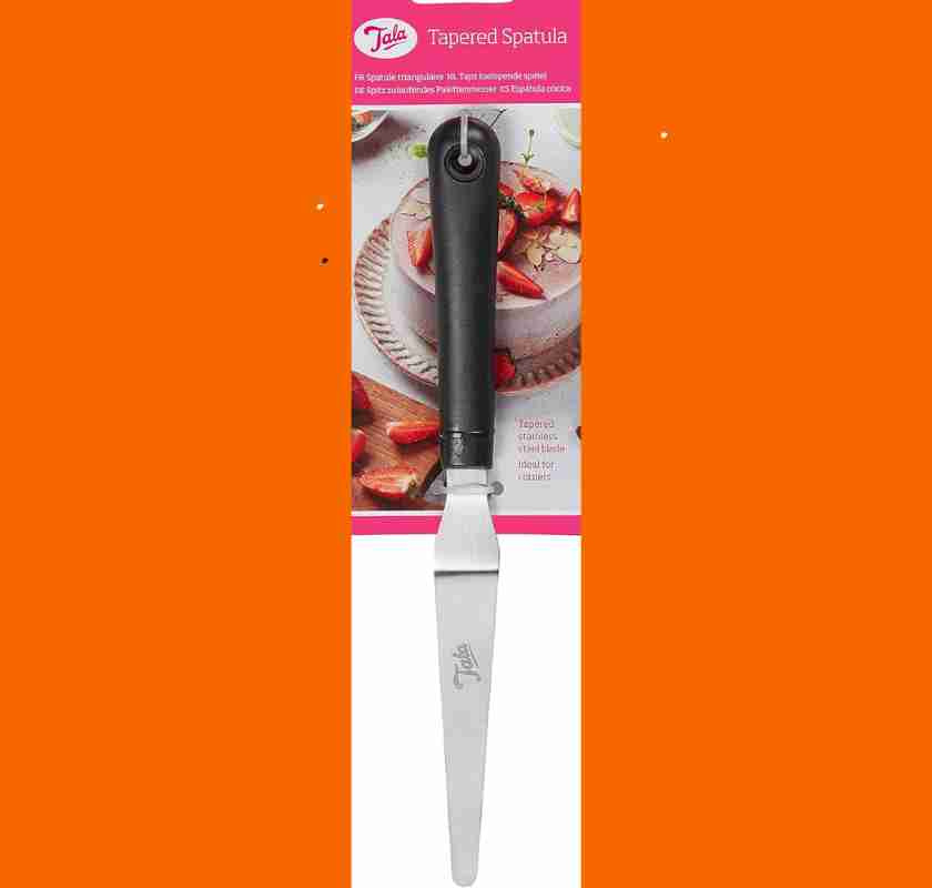 F�rpackad palett med avsmalnande vinklat blad fr�n Tala Tapered Spatular Palette Knife