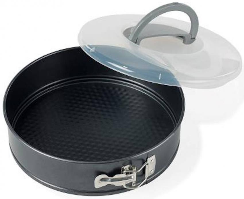 Rund springform med lock och handtag