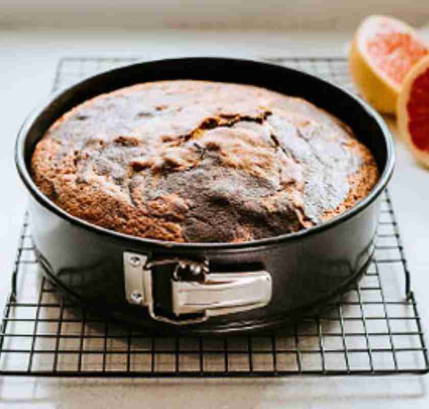 Tala springform med kaka p� galler