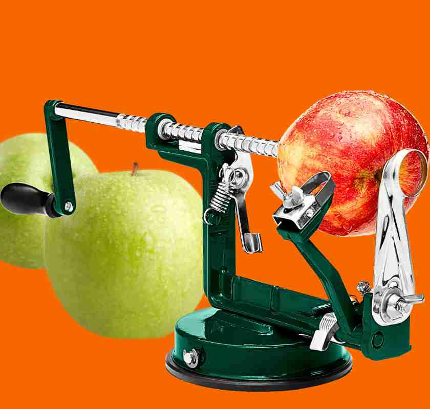 Gr�n �ppelskalare med gr�na och r�da �pplen