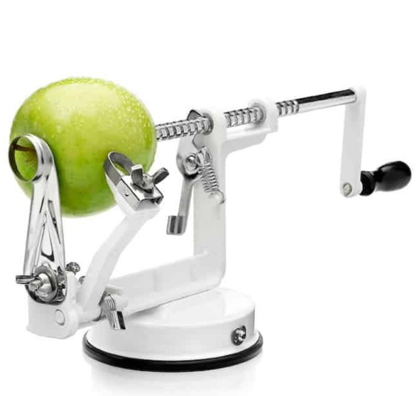 Vit �ppelskalare Moster Hulda med gr�nt �pple