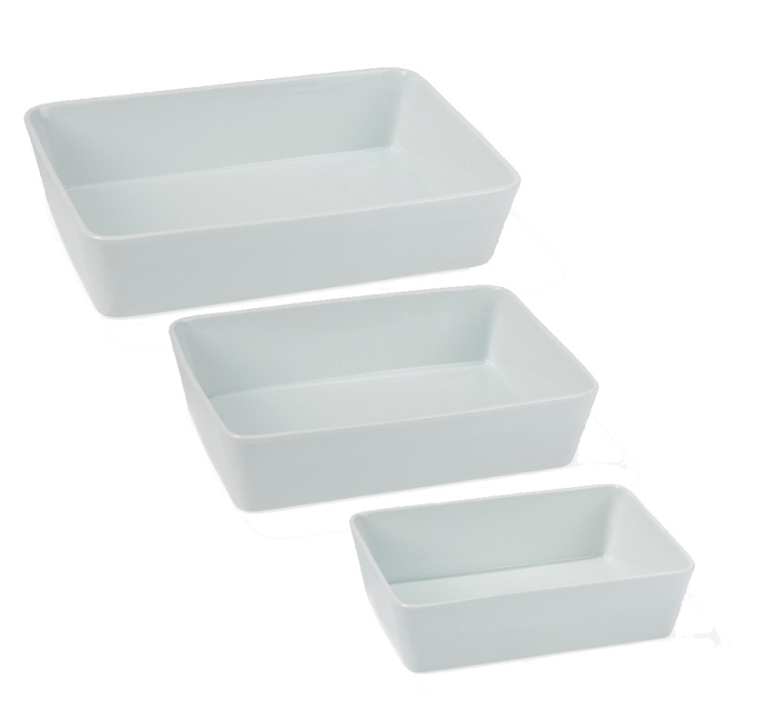 Rektangul�r form i vitt porslin Nordic Sense