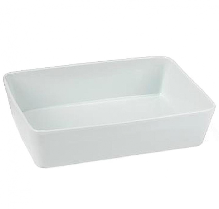 Rektangul�r ugnsform i vitt porslin