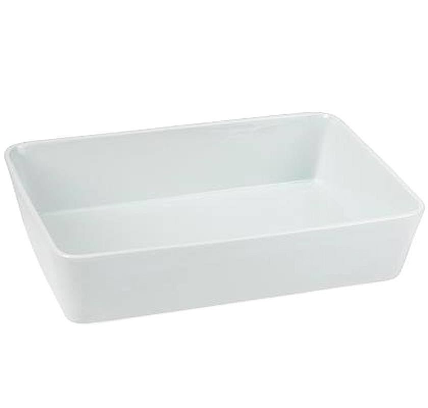 Rektangul�r ugnsform i vitt porslin