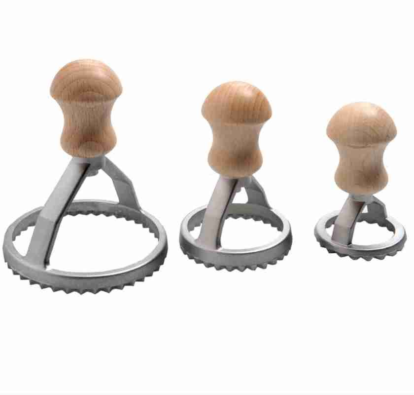 Rund ravioliform av aluminium i 3 storlekar