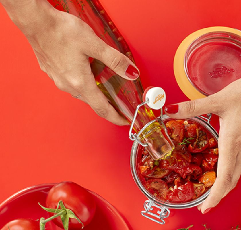 Glasflaska med patentkork 1 liter