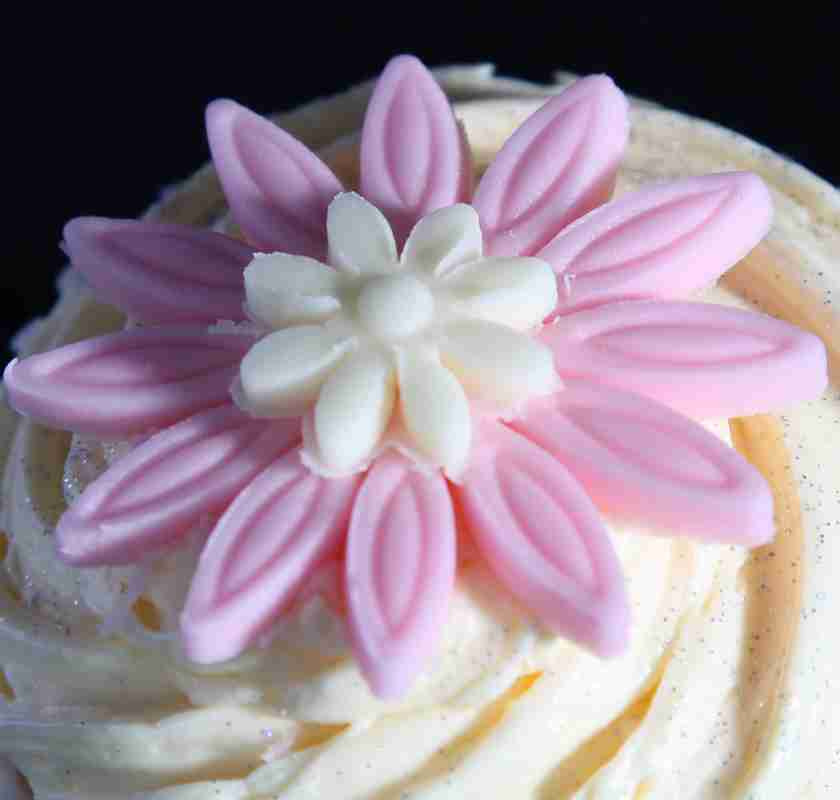 Cup Cake med sockerblommor