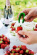 Snoppar jordgubbe med grn jordgubbssnoppare