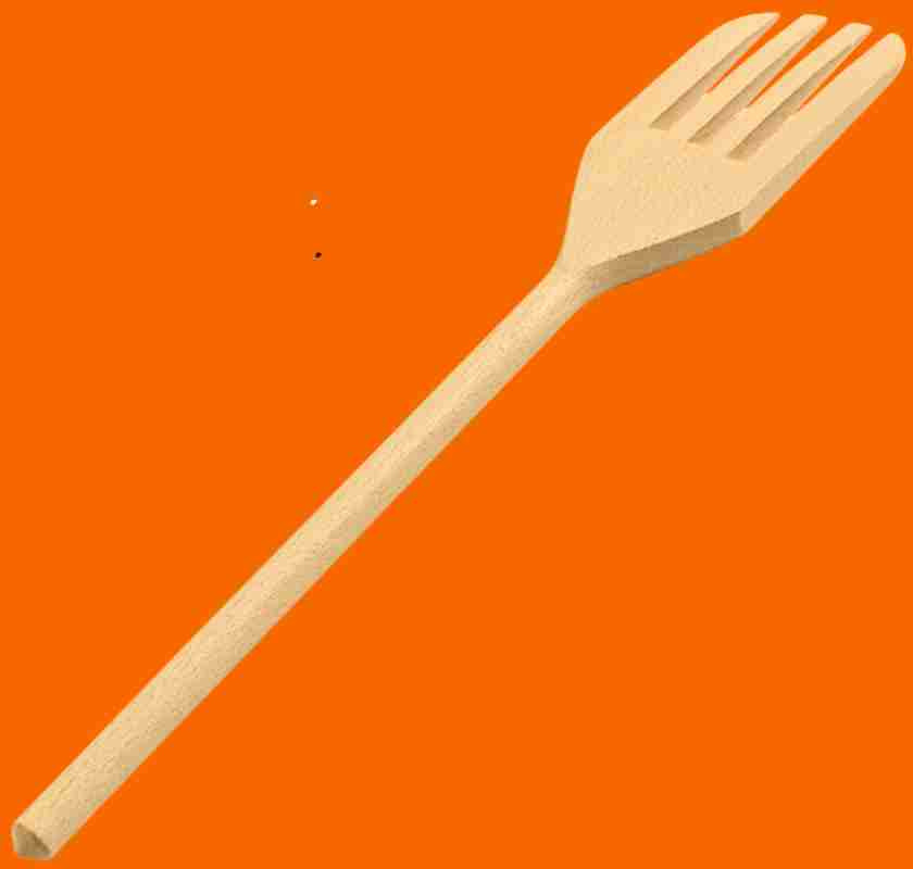 Tr�gaffel mot orange bakgrund