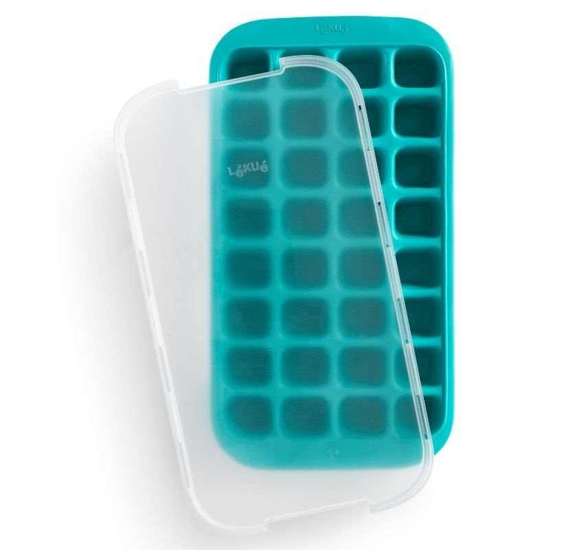 Leku� Isform i gummi turkosbl� med lock