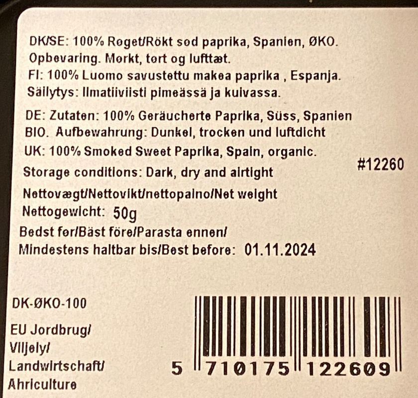 R�kt paprika s�t eko Mill & Mortar