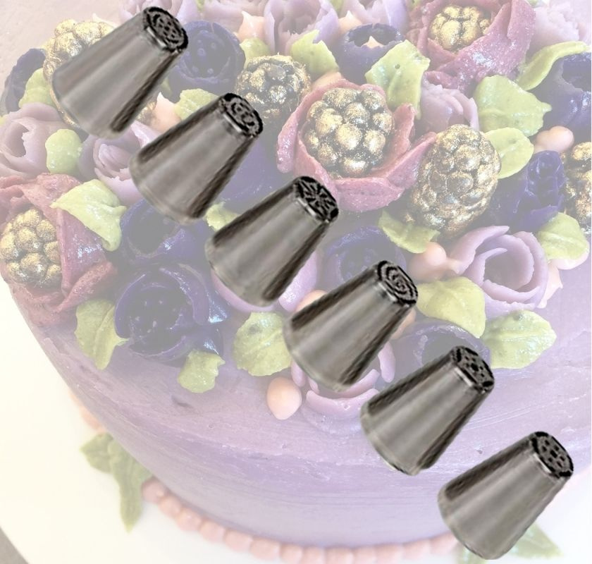 6 ryska tyllar ovanp� bild av spritsad t�rta