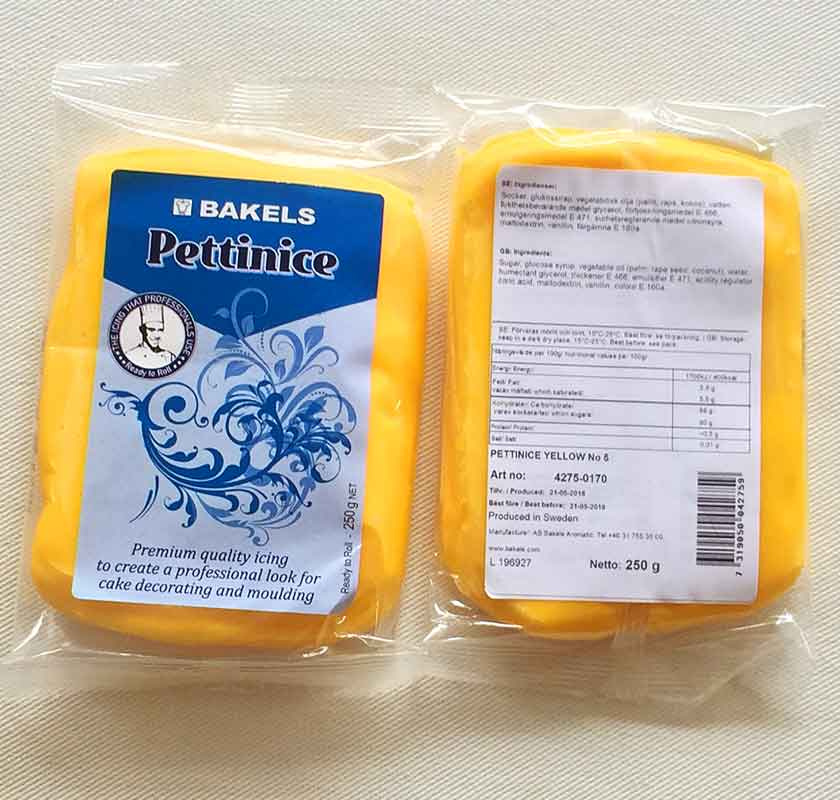 sugarpaste pettinice gul 250g