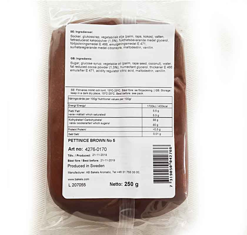 Brun sockerpasta choklad 250g