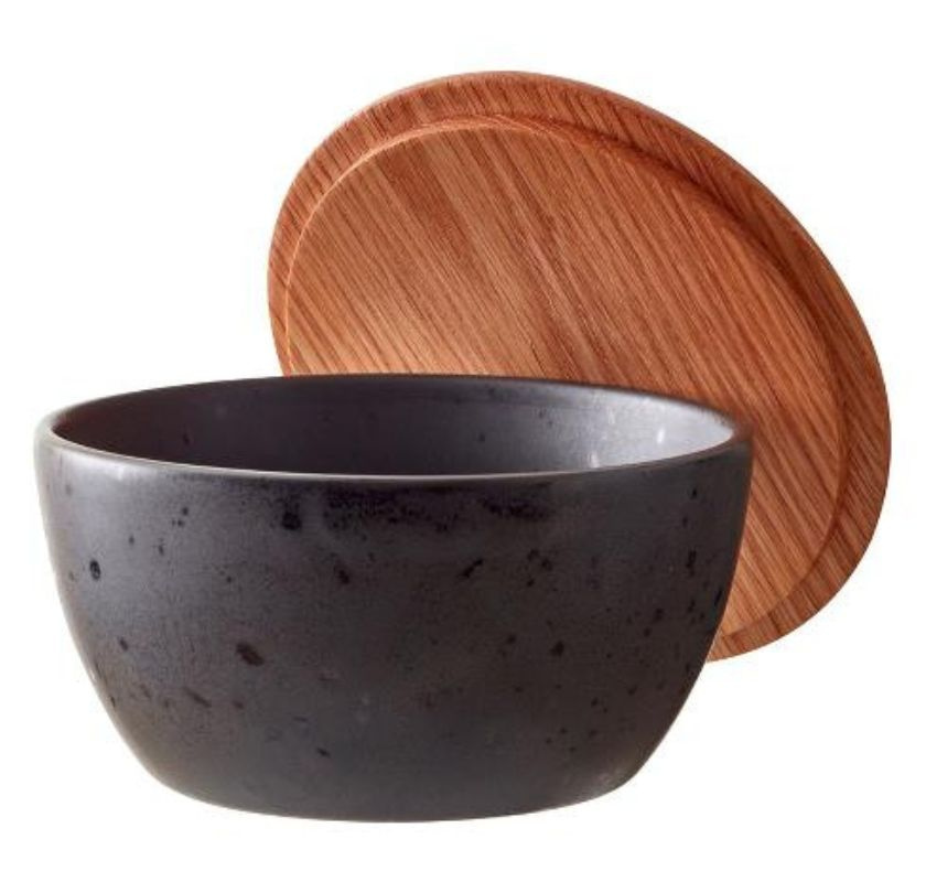 Sk�lset 3 delar svart med lock i tr� UT�TT