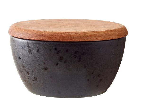 Sk�lset 3 delar svart stengods med gr�n glasyr UTG�TT