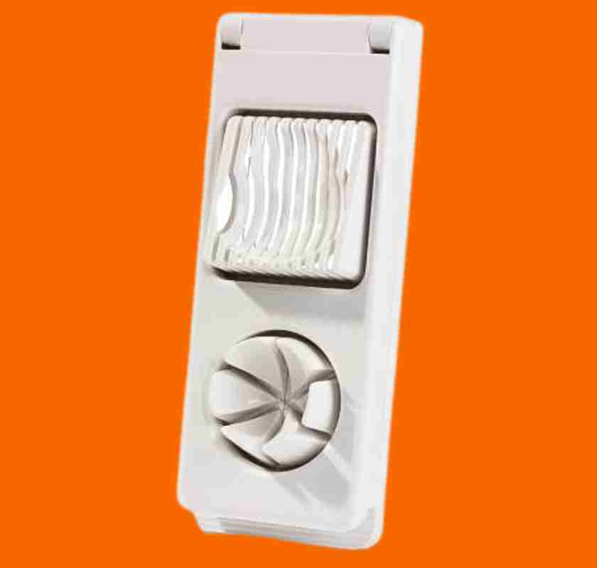 �ggsk�rare f�r klyftor och skivor st�ende framifr�n mot orange bakgrund