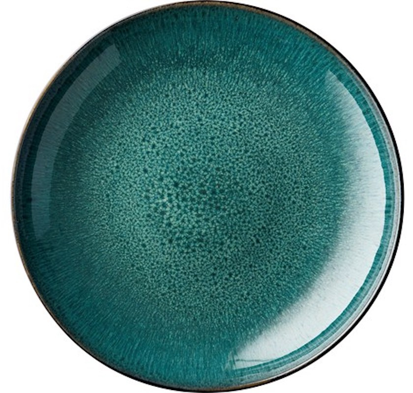 Stort fat svart med gr�n glaserad insida 40cm UTG�TT