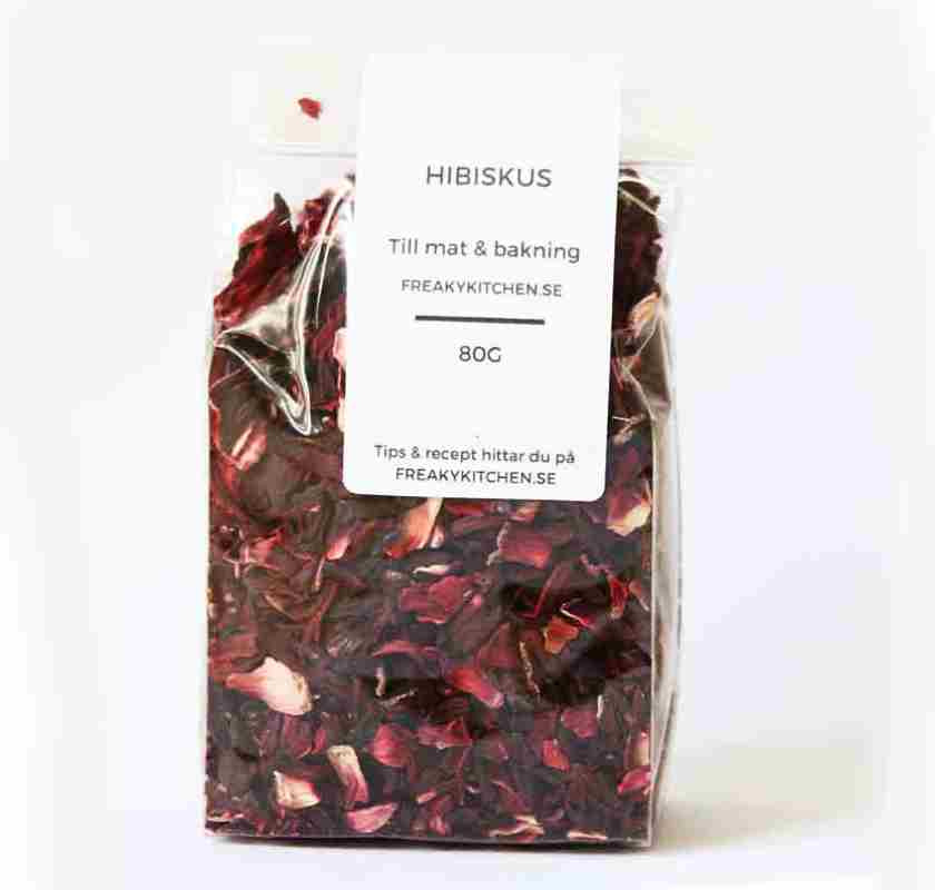 Hibiskusblomma torkad i cellofanp�se 