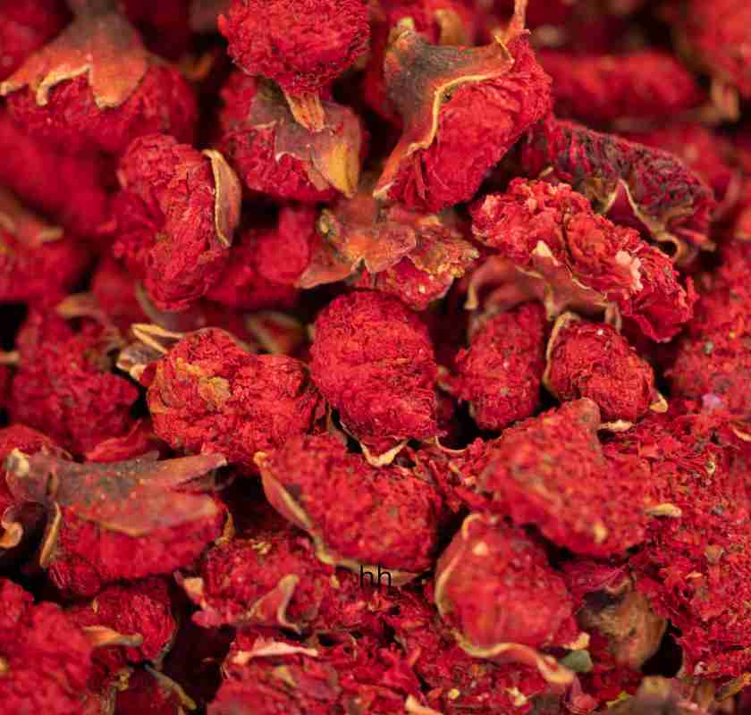 Torkade granat�ppelblommor 