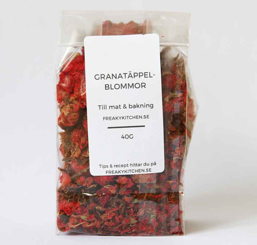 Torkade granat�ppelblommor i p�se FreakyKitchen