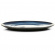 Stort ovalt fat i svart stengods med blå glasyr 45 cm