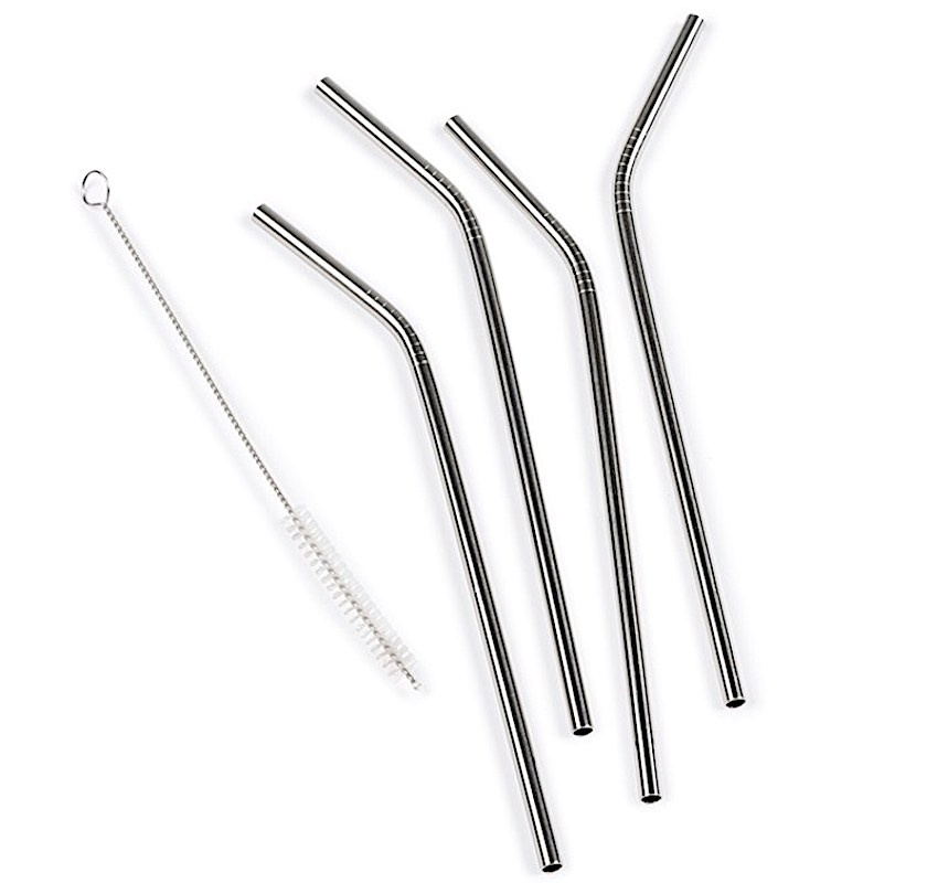 Plastbanta med sugr�r i metall