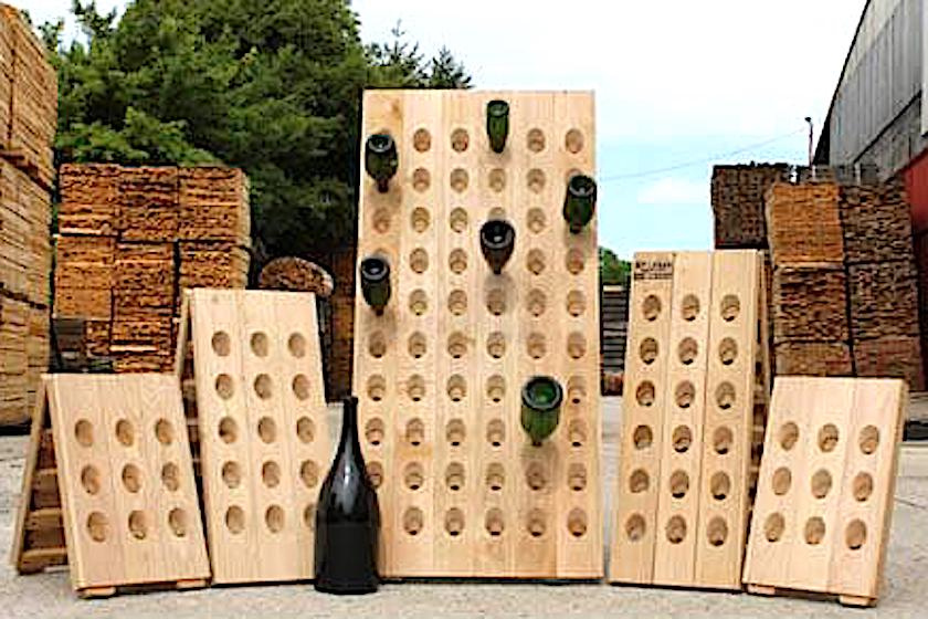 Champagnest�ll i ek Pupitre f�r 60 flaskor natur