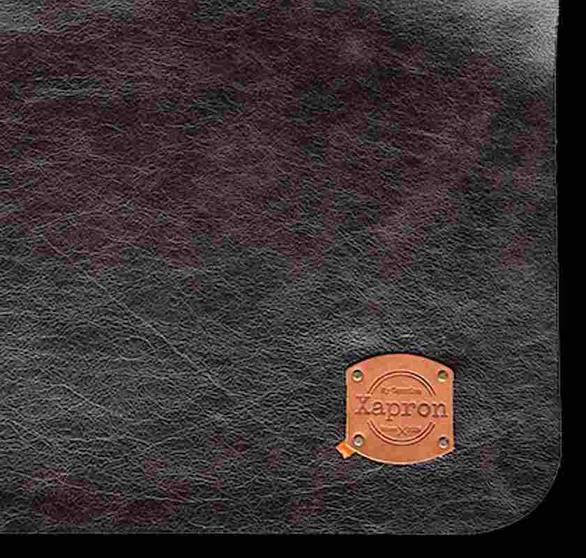 Detalj l�der brunt vaxat fr�n xapron